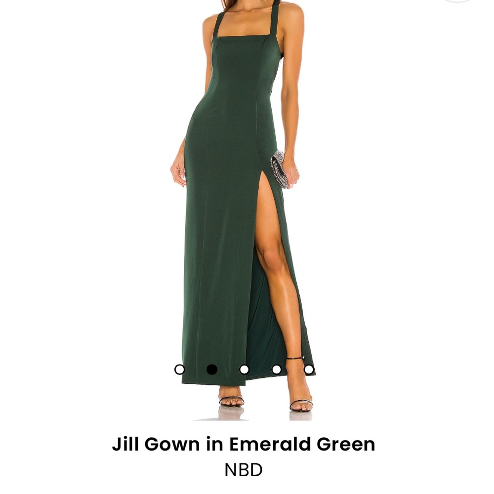 NBD Jill gown in emerald green